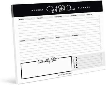 Bliss Collections Weekly Planner, Get Stuff Done, Undated Tear-Off Sheets Notepad Includes Calendar, Organizer, Scheduler for Goals, Tasks, Ideas, Notes and to Do Lists, 8.5"x11" (50 Sheets)