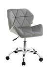 HNNHOME Modern Eris Padded Swivel Fabric Home Office Desk Computer Chair, Height Adjustable (Grey, Velvet)