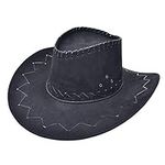 Bristol Novelty BH438 Cowboy Hat Stitched Black, Unisex-Adult, One Size