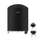 VANSHEIM Gas BBQ Cover,Kettle BBQ Cover Waterproof,Small Round BBQ Cover Anti UV Gas Grill Cover for George Foreman Grill Stand,Weber Compact Kettle Charcoal Grill,SEVERIN PG 8541 Stand Grill Ø60x70cm