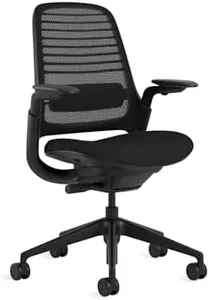 Steelcase Series 1 Office Chair - Ergonomic Work Chair with Wheels for Carpet - Helps Support Productivity - Weight-Activated Controls, Back & Arm Support - Easy Assembly - Licorice + Onyx Era