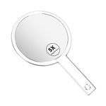 OSDUE Handheld Mirror, Double-Sided 1X/5X Magnifying Hand Held Mirror, Hanging Beauty Vanity Mirror, Portable Small Travel Mirror for Girl Women, Makeup Mirror for Handheld, Table and Travel Usage