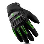 Steelbird Polyester Adventure A-2 Full Finger Bike Riding Gloves With Touch Screen Sensitivity At Thumb And Index Finger, Protective Off-Road Motorbike Racing (Xl, Green), Motorsports