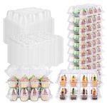 EATHEATY 48 Pack 12-Compartment Mini Cupcake Containers, 12 Count Clear Plastic Mini Cupcake Holder with Detachable Lid, High Dome, Mini Size Cupcake Carriers Boxes for Cupcakes, Muffin, BPA-free