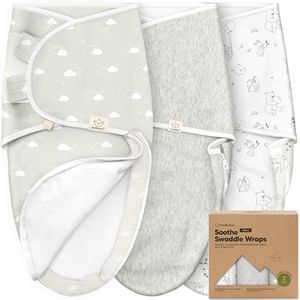 3-Pack Baby Swaddle Wrap with Zipper - Organic Newborn Swaddle, Baby Sleep Sack 0-3 Months, Nursery Swaddles, Easy Nappy Change Zipper Infant Swaddles, Baby Swaddle Blanket (Aspire)