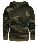 MANLUODANNI Men's Pullover Fleece Sweatshirt Camouflage Hoodies Army Green M