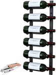 The Rack Co. Wall Series - Wall Mounted Wine Rack, Wine Bottle Storage, Satin Black Finish, Metal (1, 6 Bottles)