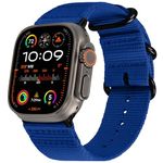 Carterjett Extra Large Compatible Apple Watch Band Men 44mm 42mm XL Long Woven Nylon iWatch Band Replacement Strap Gray NATO Hardware Compatible Apple Watch Nike Sport Series 4 3 2 1 (42 44 XXL Blue)