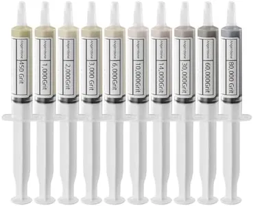 Angerstone 40% Concentration Diamond Polishing Compound Kit of 10 Lapping Compound 80,000 to 450 Grit, Professional Stropping Compound for Metal Jewelry Glass Resin Marble Watch Diamond Paste