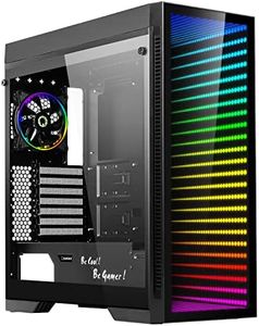 Gaming Case Full Tower, with Tempered Glass Side Panel & ARGB LED Mirror, Supports 7x120mm Fans, GAMEMAX Abyss-TR