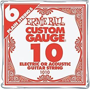 Ernie Ball Nickel Plain Single Guitar String .010 6-Pack