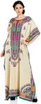 Goood Times Plus Size Boho-Chic Beige Color Caftan-Style Seaside Adventure Cover-up Dress