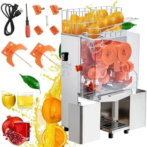 Commercial Juicer Machine, 110V 120W Orange Squeezer for 22-30 per Minute, Electric Orange Juice Machine with Pull-Out Filter Box SUS 304 Tank PP Cover and 2 Collecting Buckets