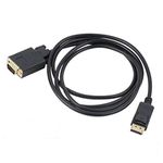 Multibao 2M DisplayPort DP Plug to SVGA VGA HD Plug Male to Male Digital Video Gold-Plated Cable Lead Black