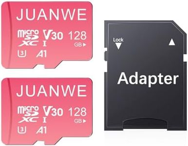 JUANWE 128GB Micro SD Card 2 Pack microSDXC Memory Card with SD Adapter C10 U3 A1 V30 Memory Card SD Card Pink, 128GB