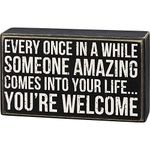 Primitives by Kathy 108913 Someone Amazing You're Welcome Box Sign, 6-inch Length, Wood