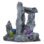 GAURVI ENTERPRISES Natural Looking Rock Stand Stone Aquarium Decoration Ornaments/Toy for Fish Tank (16cm*16 cm *8 cm)