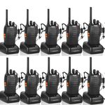 SINZUX Walkie Talkies Long Range 10Pcs, Walkie Talkies for Adults 2 Way Radio with LED Light Earpieces and Rechargeable Batteries 16CH Walky Talky Supports VOX Function