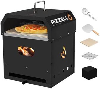 PIZZELLO Outdoor Pizza Oven 4 in 1 Wood Fired 2-Layer Detachable Outside Ovens With Pizza Stone, Pizza Peel, Cover, Cutter, BBQ Grill Grate, Pizzello Gusto 12"