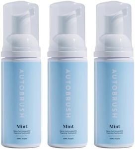 Autobrush Fluoride-Free Foaming Toothpaste for Adults, Mint Flavor, Whitening & Deep Cleaning, Travel Friendly, Anti-Cavity (Pack of 3)