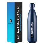 EuroFlask Stainless Steel Water Bottle, Leak Proof Metal Water Bottles with Double Wall Vacuum Insulation-12 Hrs Hot & 24 Hrs Cold Drinks Bottle for Gym, Sports and Work (Midnight Navy, 750 mL)