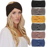 DRESHOW Crochet Ear Warmer Headband Soft knit Turban Stretch Headbands Warmer for Women Winter Accessories, 6 Pack Crochet Knitted Headband B