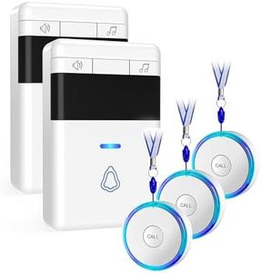 Caregiver Pager, Wireless Call Button for Elderly/Senior at Home, 500 Feet Medical Life Alert System with 3-SOS Buttons and 2-Pagers, Emergency Panic Call Bell for Nurse Calling, Patient Assistance