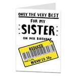 LimaLima The Very Best Sister Birthday Card Perfect For Adults Older & Younger