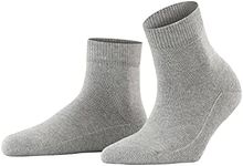 FALKE Women's Light Cuddle Pads Slipper Socks, Cozy Warm, Cotton, House Socks for Winter and Fall, Sole Grips, Grey (Mid Grey Melange 3530), 5-7.5, 1 Pair