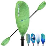 WONITAGO Kayak Paddles Carbon Fiber Shaft Paddle with Nylon Blades, Floating Adjustable Kayaking Oars, 3 Piece, 230-250 cm/90-98 Inches Grassland Green