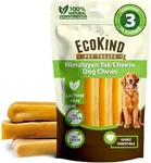 EcoKind Premium Gold Monster Yak Cheese Himalayan Dog Chew, Dog Treats Large Breed, All Natural, High Protein, for Aggressive Chewers, XL - 3 Chews