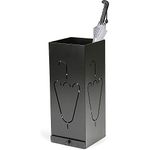 INDIAN DECOR Classic Laser Cut Designer Black Metal Umbrella Stand with Remoable Drip Tray/Umbrella holder/Umbrella stand/Umbrella storage - Black