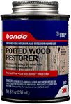 Bondo Rotted Wood Restorer, 8 fl oz., Penetrates into Spongy, Dry-rotted Wood Fibers Creating a Solid Surface, Dries clear and tack free, Water Resistant, Stainable and paintable (20131)