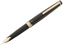 Pilot E95s Fountain Pen, Black Barrel with Gold Accents, Blue Ink, Medium Nib (60838)