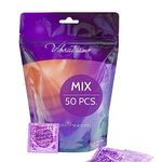 VIBRATISSIMO Condoms Mix 50-Pack I Feel-Real & Extra Lubricated I Condoms for Men I Condom Bag Thin Wall Thickness & Aromatized I Condoms Ultra-Thin Nubbed & Ribbed