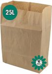 25 Litre x 10 Paper Compostable Bags Kitchen Caddy Liners - Food Waste Bin Liners - EcoSack 25L Biodegradable Bags with Composting Guide