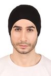 MRD DESIGNER HUB Men’s Bamboo Viscose Under Helmet Cap Multipurpose Skull Cap Sport Hair Cover Cap (Black)