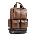 BRAND LEATHER 16 Inch Genuine Leather Large Capacity Laptop Backpack Multi Pockets Travel Daypack Top Handle Backpack With Grooming Kit