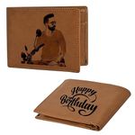 GFTBX Personalized Vegan Leather Photo Wallet for Men (Croc Tan)