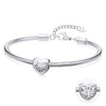 Heart Bead Bracelets for Women : Tree of Life Charm Bracelet for Daughter Sister Mom Teen Girls Fashion Jewelry Birthday Gifts Silver Chain Bracelet Love Heart Bangle