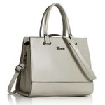 EXOTIC Womens Feminina Solid Top Handle Tote Hand Bag (Off White)