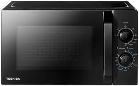 Toshiba MW2-MG20PE(BK) Mikrowellenherd 700 W mit knuspriger Grill- & Kombigarfunktion, 5 Leistungsstufen, 1000 W Grillleistung, Schwarz