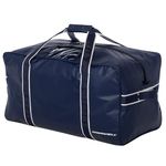 Winnwell Classic Team Hockey Bag - Sports Equipment Bags for Ice Hockey, Football, Ringette Gear - Stores Shoulder Elbow Shin Pads, Gloves, Skates, Neck Guard, Helmut, Tape (Navy, Junior)