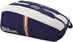 WILSON Roland Garros Super Tour Tennis Racket Bag - Navy/White, Holds up to 9 Rackets