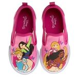 Disney Minnie Mouse, Elsa Frozen, Princess Shoes for Girls Toddler Kids Character Loafer Low top Slip-on Casual Tennis Canvas Sneakers, Pink, 8 US Toddler