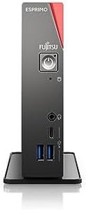 Fujitsu ESPRIMO G7012A Desktop AMD Ryzen™ 5 PRO 5650U 8 GB DDR4-SDRAM 256 GB SSD Windows 11 Pro Mini PC Black, Red