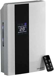 Devanti Dehumidifier, 2L Portable Air Purifier Moisture Absorber Purifiers Ausclimate Humidity Absorbers Dryer 2 In 1 for The Home Bedroom Bathroom Kitchen, LCD Display Screen White