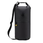 Body Glove Rolltop Waterproof Dry Bag with Zippered Front Pocket, 15 Litre Dry Storage Bag for Beach, Boating, Camping, Hiking (Black/Black)