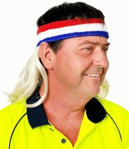 ALLAURA Mullet Headband Wig | 80s Wig Men Mullet Wig Men — One Size (Headband Included) (Blonde)