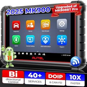 Autel MaxiCOM MK900 Valise Diagnostic Auto: 2025 Idem MK900BT, Mise à Jour de MX808S, MK808BT Pro, MK808Z Outil Analyse Bidirectionnel, CANFD&DOIP, 3000+ Tests Actifs, 40+ Service, Diagnostic OE,11 OS